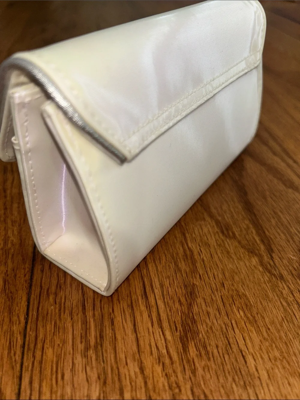 Estee Lauder Vintage Cream Metallic-Trim Women's Mirror Makeup Pouch NEW